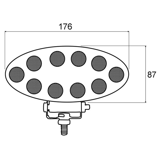 Phare de Travail 10 LED Oval 3000 Lumens 12/24V référence fournisseur 1210111